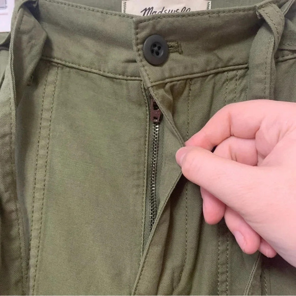 Madewell Griff Superwide-Leg Cargo Pants in Garment Dye Green Size 26 NWT New - Picture 5 of 14